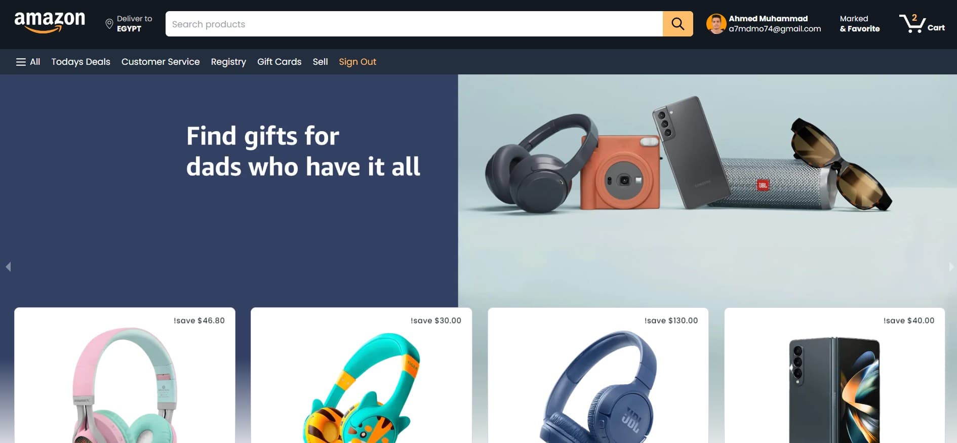 Screenshot of Amazon Clone — Amazon Clone — A full-stack e-commerce application built with Next.js 14, Tailwi