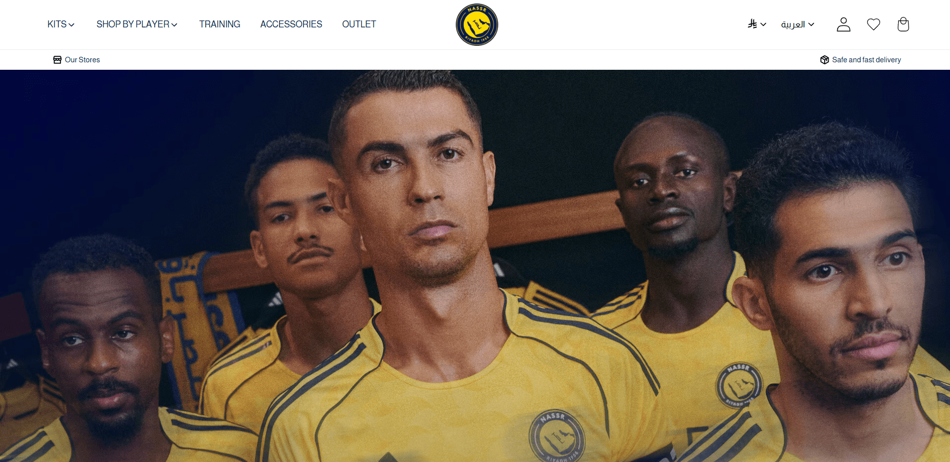 Screenshot of Al-Nassr Official Store — Al-Nassr Official Store — A high-traffic e-commerce platform for the Saudi footb